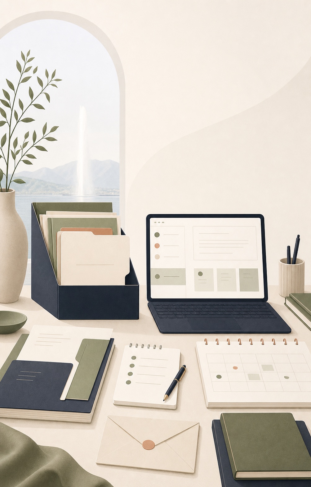 Illustration de documents et d’outils d’organisation
